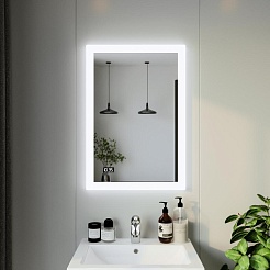 Бриклаер Мебель для ванной Берлин 60 белая с ручкой дуб золотой – фотография-11